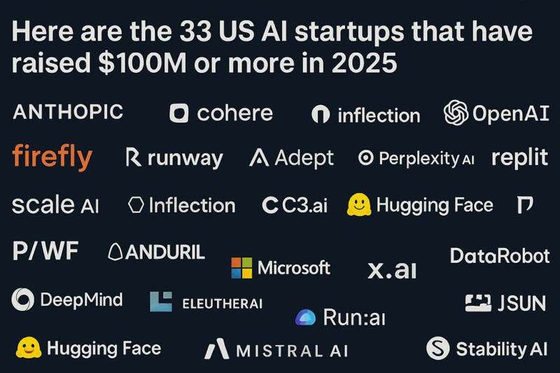 33 U.S. AI Startups That Raised $100M+ in 2025 (Updated List)