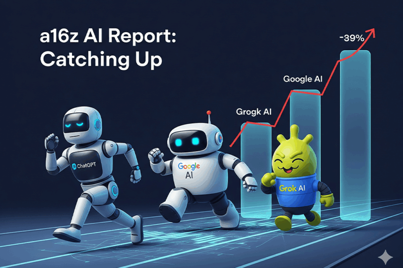 Google and Grok Are Catching Up to ChatGPT, Says a16z’s Latest AI Report