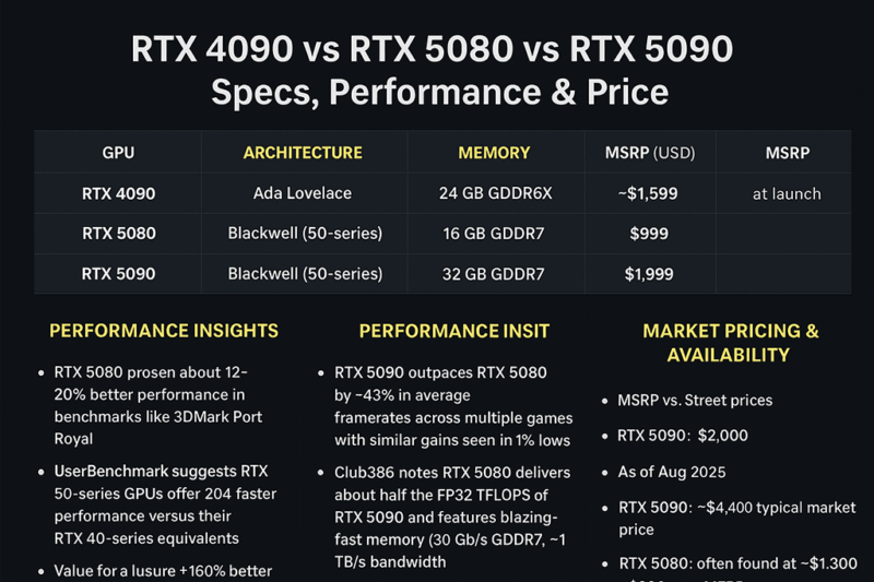 NVIDIA RTX 4090 vs RTX 5080 vs RTX 5090 ⚡ – The Battle of Next-Gen GPUs