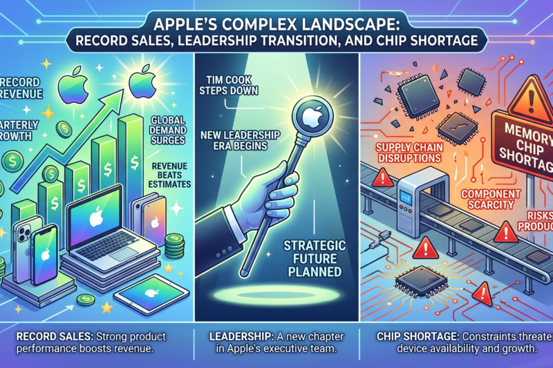 Apple Posts Record Sales as Tim Cook Prepares to Step Down, But Memory Chip Shortage Raises Concerns